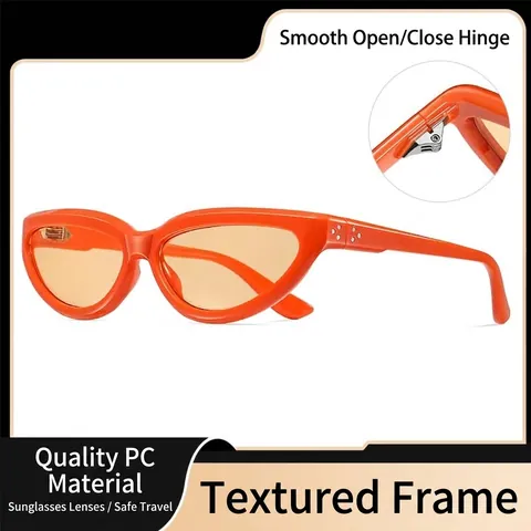 Lunettes de Soleil Œil de Chat Vintage Femmes Retro Monture Polycarbonate Protection UV400 Tendance Mode Voyage Lunettes Soleil