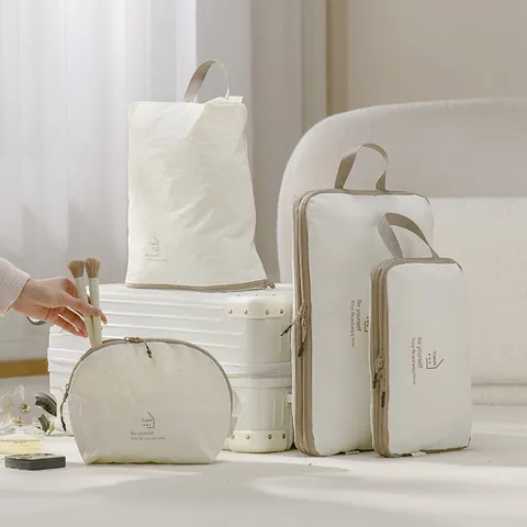 Borsa da Viaggio a Compressione in Taslon Set Organizer per Valigie Resistente all'Acqua per Vestiti Scarpe Cosmetici Cubi da Imballaggio Portatili