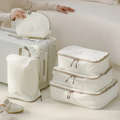 Taslon Set da 5 Pezzi di Cubi da Imballaggio da Viaggio Borse Organizer per Bagagli Idrorepellenti per Vestiti Scarpe Cosmetici Borse Portaoggetti Portatili Minimaliste