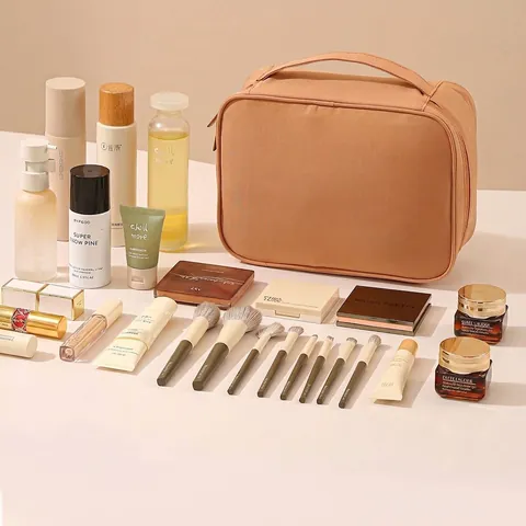 Bolsa de Maquillaje de Tela Oxford de Gran Capacidad Organizador de Artículos de Tocador de Viaje Portátil Bolsa de Cosméticos Impermeable