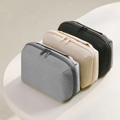 Recycled Polyester Travel Digital Accessory Storage Bag Electronics Organizer Pouch For Cables Charger Power Bank Portable Bag