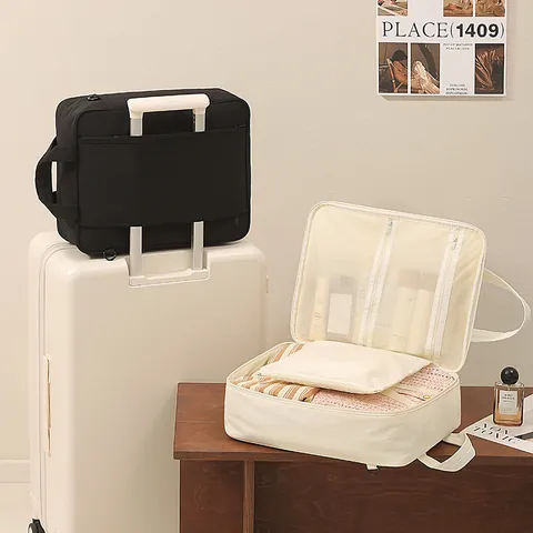 Large Capacity Polyester Travel Storage Bag with Luggage Suitcase Handle Sleeve Portable Handheld Travel Bag for Women Men