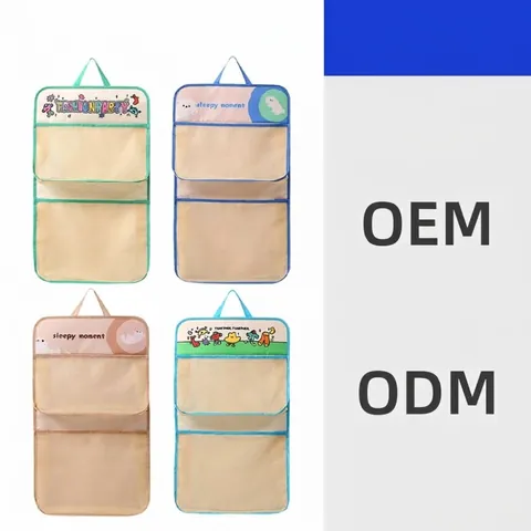 Cartoon Hanging Underwear Storage Bag Thickened Polyester Mesh Closet Organizer For Bra Socks Panties Single Double Layer Storage Pocket