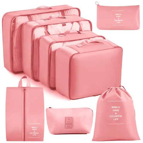 Travel Luggage Storage Bag Set Cationic Oxford Cloth Packing Cubes For Clothes Shoes Cosmetics Organizing Waterproof Travel Set
