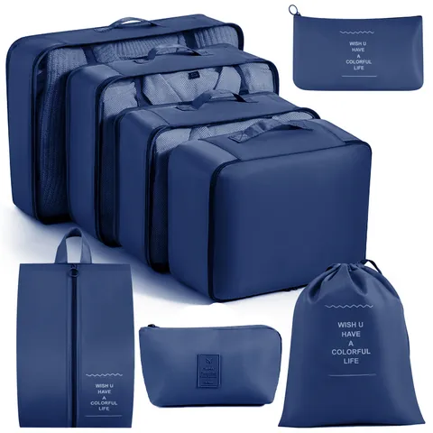 Travel Luggage Storage Bag Set Cationic Oxford Cloth Packing Cubes For Clothes Shoes Cosmetics Organizing Waterproof Travel Set