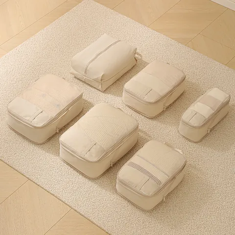 Compression Packing Cubes Set Oxford Cloth Travel Luggage Organizers Expandable Storage Bags For Clothes Shoes Moving Suitcase