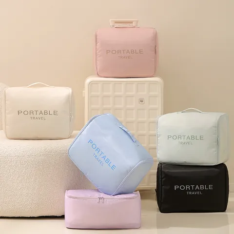 Portable Twill Foldable Hanging Closet Organizer Travel Packing Cubes Wardrobe Shelves Storage Bag Suitcase Accessories