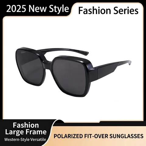 Occhiali da Sole Polarizzati Fit Over Per Uomo Donna Protezione UV400 Montatura in TR90 Lenti TAC Occhiali da Guida Quadrati