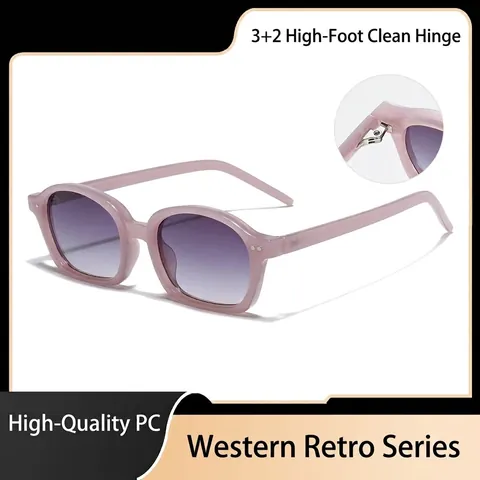 Gafas de Sol Ovaladas Retro de Diseñador para Hombre Mujer Protección UV400 Montura Pequeña PC Gafas de Moda Accesorio de Viaje