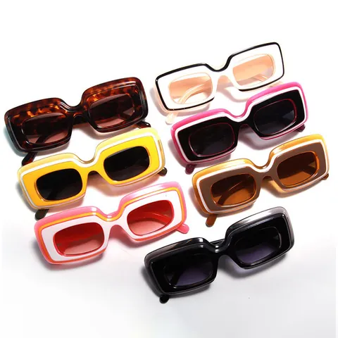 Retro Square Sunglasses For Women Men Y2K Dopamine Style PC Frame TAC Lens UV400 Protection Fashion Outdoor Eyewear
