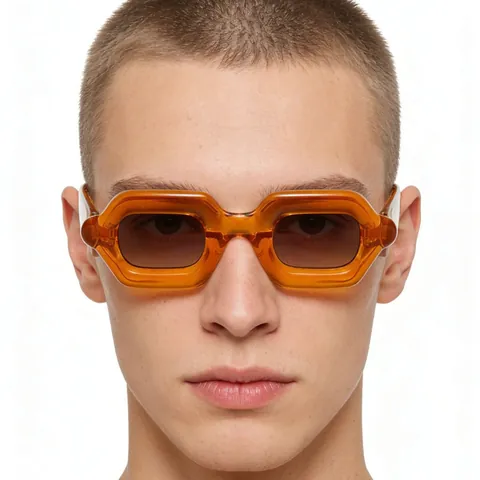 Y2K Retro Square Thickened Bubble Frame Sunglasses For Women Men Fashion UV400 PC Lens Hip Hop Punk Trend Party Eyewear
