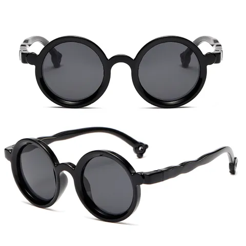 New Round Polarized Children's Sunglasses UV400 Protection Soft TPEE Silicone Frame Kids Cool Fashion Eyewear For Boys Girls