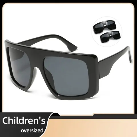 Fashionable Kids Oversized Square Sunglasses PC Frame UV400 Protection Stylish Cute Eyewear For Boys Girls Outdoor Photography