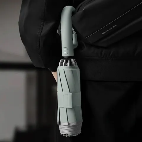 Fully Automatic Reverse Umbrella with Safety Combination Lock Ring Handle 10 Ribs Windproof Large Folding Travel Umbrella for Women Men