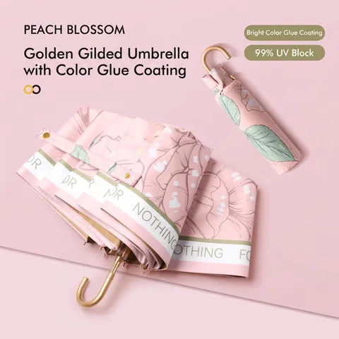 Damen Blumenmuster UV Schutz Faltbarer Sonnenschirm Leichter Tragbarer Regenschirm Für Regen Und Sonnentage Outdoor Reise