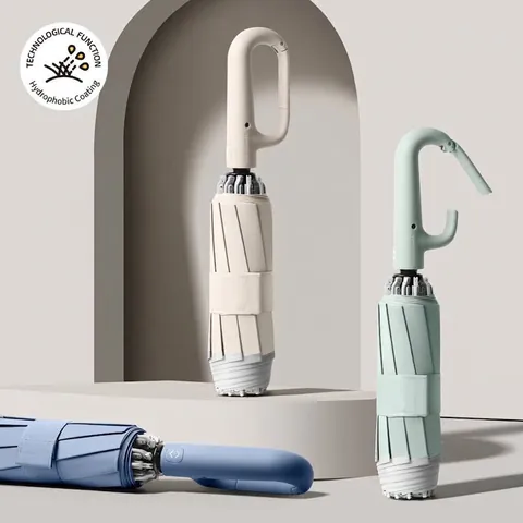 Fully Automatic Reverse Folding Umbrella Ring Handle Reflective Strip Windproof Large Sun Rain Umbrella For Men Women