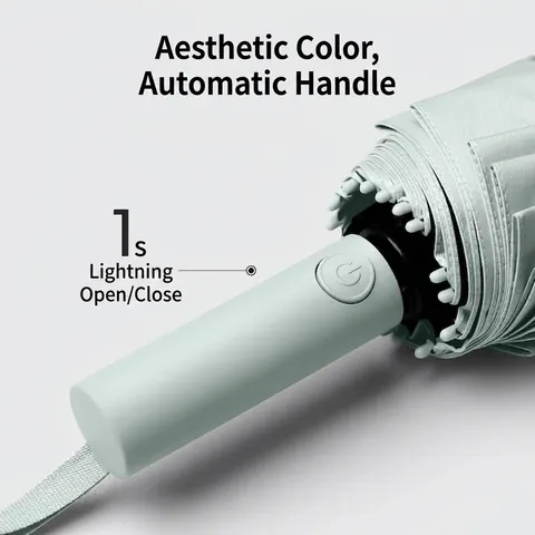 16 Ribs Fully Automatic Folding Umbrella UPF 50 Plus Sun Rain Dual Use Windproof Pongee Umbrella For Men Women