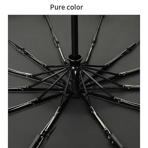 Fully Automatic Folding Umbrella Large Windproof Sun Rain Dual Use Black Glue Coating UV Protection Reinforced Frame Parasol For Men Women