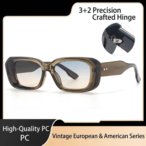 Gafas de Sol Rectangulares Retro Para Hombres Mujeres Designer Marco Grueso Cuadrado Protección UV400 Gafas de Moda