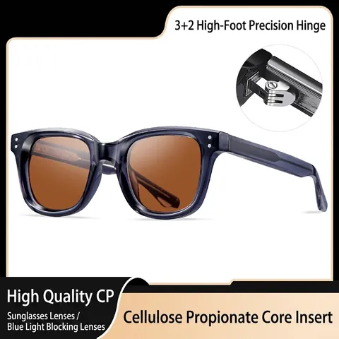 Fashion Square Sunglasses For Men Women Cellulose Propionate PC Frame UV400 Protection Oversized Sunglasses Stylish Eyewear Unisex