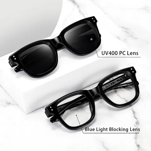 Fashion Square Sunglasses For Men Women Cellulose Propionate PC Frame UV400 Protection Oversized Sunglasses Stylish Eyewear Unisex