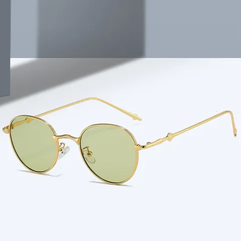 Vintage Metalen Ronde Zonnebril Voor Dames Heren Retro Koreaanse Stijl High End Mode UV400 Bescherming Brillen Metalen Frame Ronde Zonnebril