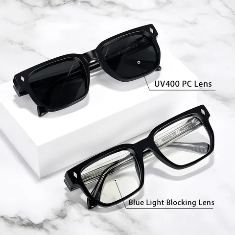 Gafas de Sol Cuadradas de Diseñador para Hombre Protección UV400 Montura de CP Con Remaches de Arroz Gafas de Sol Retro para Conducir Viajes Unisex