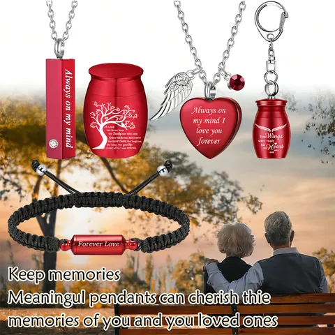Collar de Urna de Cremación de Acero Inoxidable Colgante de Corazón Con Alas Árbol de la Vida Recuerdo Conmemorativo para Cenizas de Humanos y Mascotas Joyería