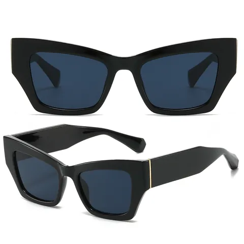 Lunettes de Soleil Œil de Chat pour Femmes Protection UV400 Mode Rétro Monture PC Verres Dégradés Carrés Lunettes d'Extérieur Chic pour Dames