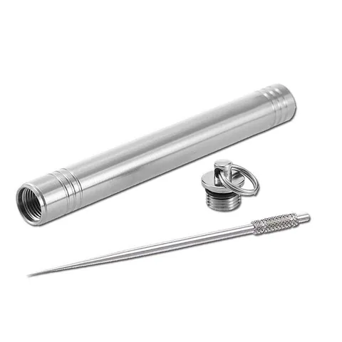 Portable Stainless Steel Mini Toothpick Case Outdoor Waterproof Sealing Toothpick Holder Keychain Pocket Container Gift