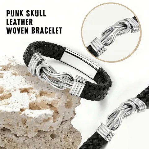 Stainless Steel Infinity Knot Cremation Bracelet For Pet Ashes Memorial Keepsake Braided Leather Jewelry For Men Women