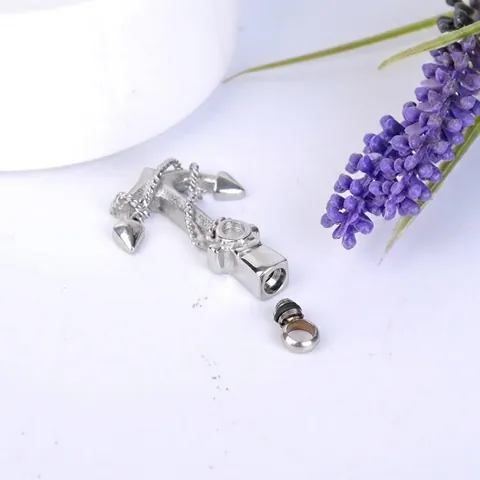 316 Stainless Steel Anchor Cremation Urn Necklace For Ashes Keepsake Memorial Pendant For Men Women Jewelry
