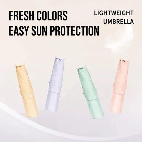 Ultralight Sun Rain Umbrella Manual Folding Pocket Pencil Umbrella UV Protection Aluminum Portable Parasol For Women Travel