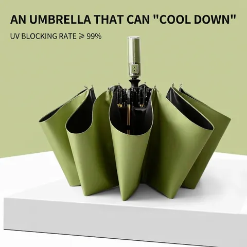 Automatic Folding Umbrella UV Protection Black Coating Sun Rain Umbrella Portable Large Windproof Sunny Rainy Parasol For Men Women