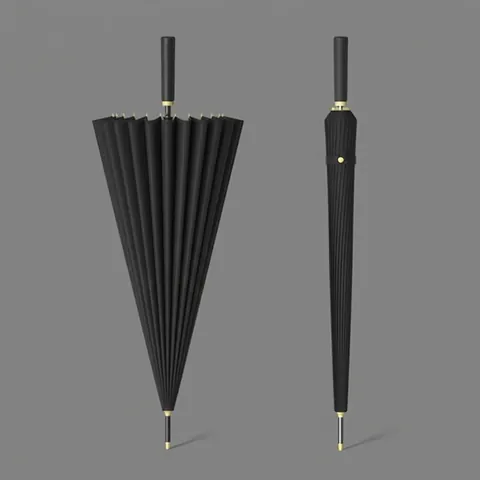 Long Handle Windproof Umbrella 24 Ribs Large Automatic Manual Straight Business Umbrella Pongee Fabric Fiber Ribs For Adults Men Women