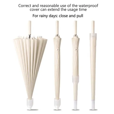 24 Ribs Straight Long Handle Umbrella With Waterproof Sleeve Large Windproof Pongee Rain Umbrella For Men Women Business