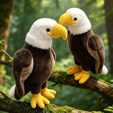 Realistic American Bald Eagle Plush Toy Simulation Eagle Bird Stuffed Animal Home Decoration Photography Prop Gift For Kids Adults