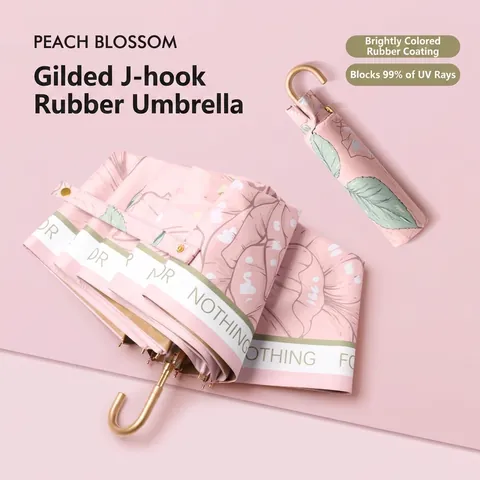 Women Floral Print UV Protection Foldable Parasol Lightweight Portable Sun Umbrella For Rainy And Sunny Days Outdoor Travel