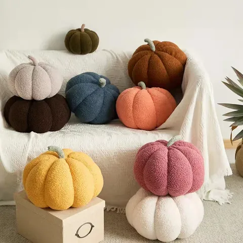 Nordique Mignon Coussin Citrouille Coussin de Canapé Créatif Jouet en Peluche Doux Décoration de Maison Coussin de Lit