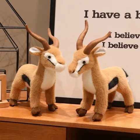 Realistic Tibetan Antelope Plush Toy Simulation Chiru Animal Stuffed Doll Standing Posture Home Decor Ornament For Kids Gift