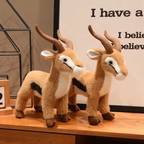 Realistic Tibetan Antelope Plush Toy Simulation Chiru Animal Stuffed Doll Standing Posture Home Decor Ornament For Kids Gift