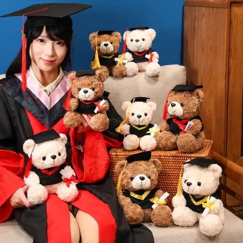 Abschluss Teddybär Plüschtier Mit Akademischem Gewand Doktorhut Quaste Diplomrolle Gedenkgeschenk Zur Abschlusszeit