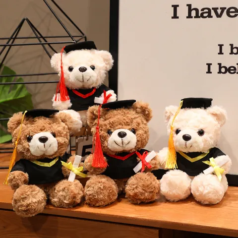 Abschluss Teddybär Plüschtier Mit Akademischem Gewand Doktorhut Quaste Diplomrolle Gedenkgeschenk Zur Abschlusszeit