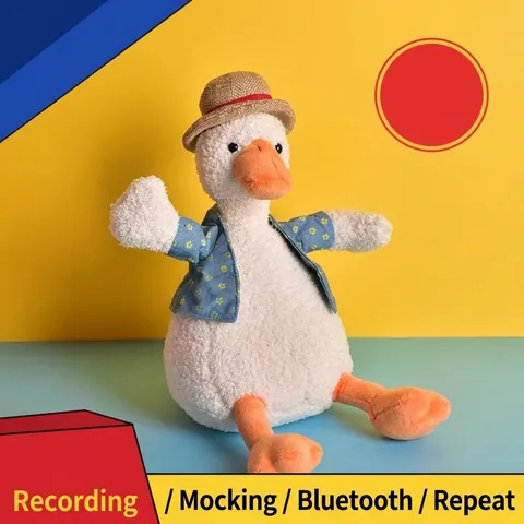 Electric Talking Duck Plush Toy Recording Repeating Dancing Singing Musical Stuffed Animal Interactive Toy for Kids Adults Funny Duck Doll Gift