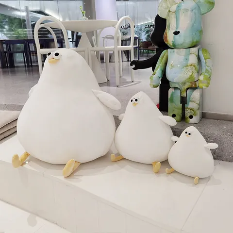 Cute Scandinavian Style Seagull Plush Toy Soft White Stuffed Bird Animal Doll Throw Pillow For Home Decor Birthday Gift