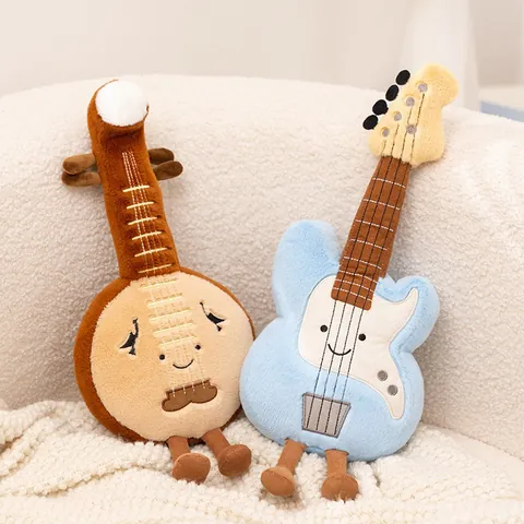 Simulation Musical Instrument Plush Toy Piano Guitar Saxophone Stuffed Doll For Kids Music Enlightenment Room Decor Gift
