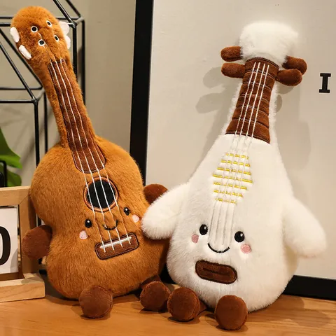 Simulation Musical Instrument Plush Toy Cartoon Piano Guitar Guzheng Stuffed Doll Music Cultural Creative Pillow For Kids Adults Gift