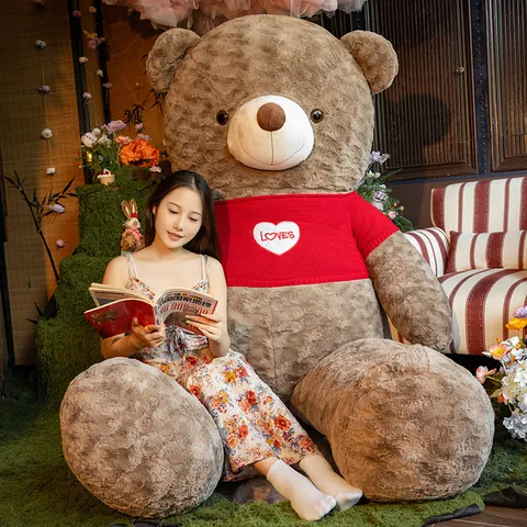 Giant Teddy Bear Plush Toy Large Stuffed Animal Hugging Pillow Soft Rose Velvet Bear For Valentine Birthday Gift Home Decor