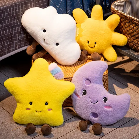 Nordic Ins Style Sun Moon Star Cloud Plush Pillow Cartoon Soft Stuffed Sky Series Cushion Decorative Throw Pillow For Home Room