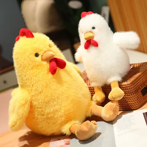 Simulated Rooster Plush Toy Realistic Chicken Stuffed Animal Soft Mink Velvet Bird Doll For Kids Adults Home Decor Gift